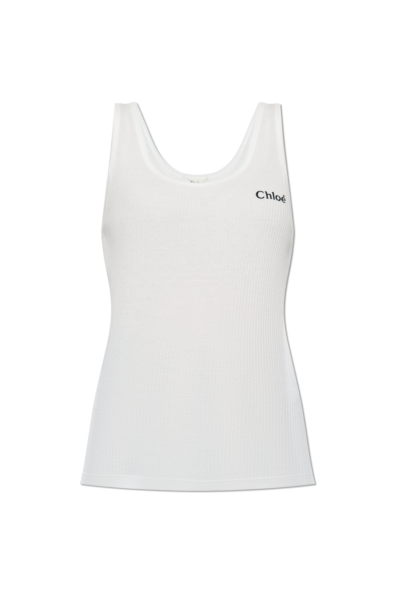Chloé Ribbed top with embroidered logo | Women's | Vitkac